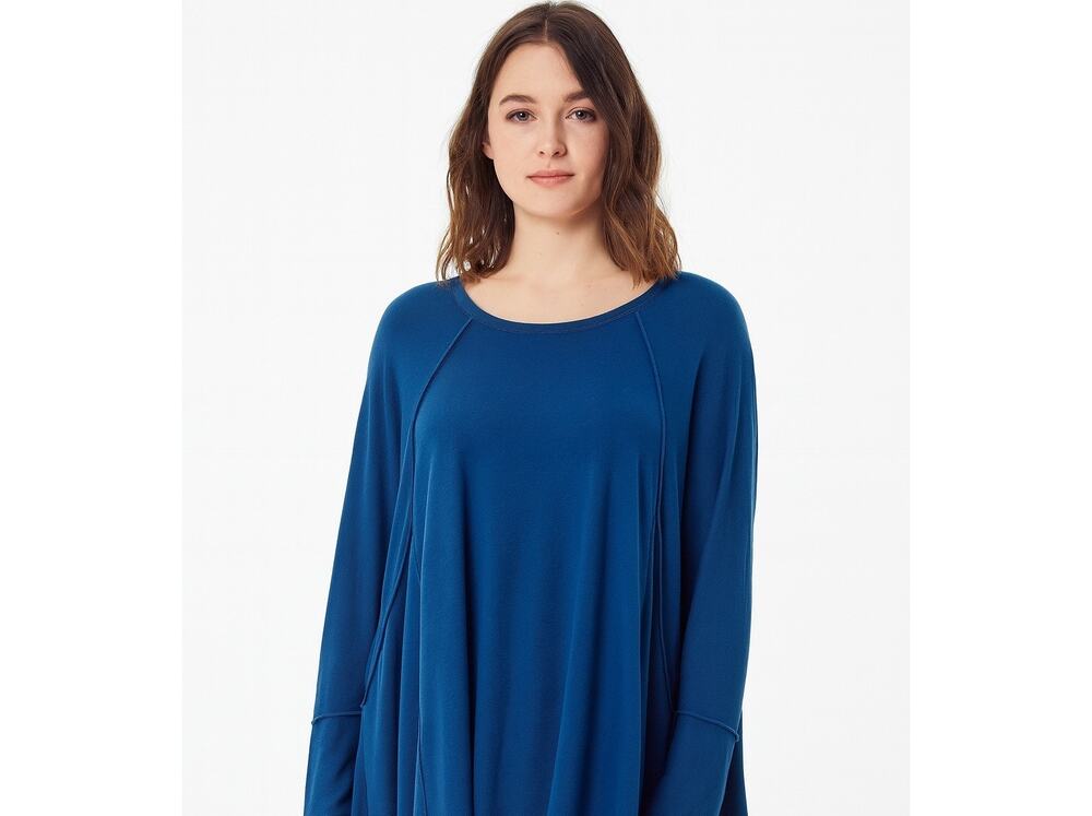 Forgotten Grace Womens XS Blue Thermal Long Sleeve Tee Soft Stretch Casual NWOT